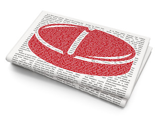 Image showing Medicine concept: Pill on Newspaper background