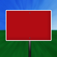 Image showing Blank Red White Warning Sign