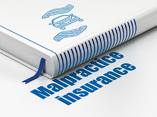 Image showing Insurance concept: book Car And Palm, Malpractice Insurance on white background