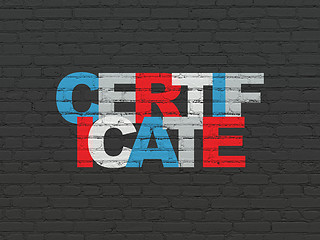 Image showing Law concept: Certificate on wall background