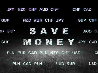 Image showing Banking concept: Save Money in grunge dark room