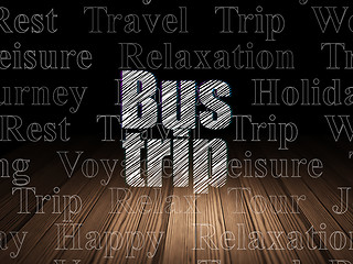 Image showing Tourism concept: Bus Trip in grunge dark room