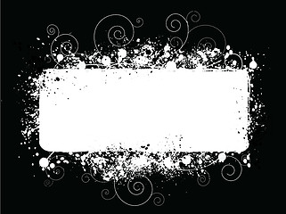 Image showing Black White Splat Grunge Background