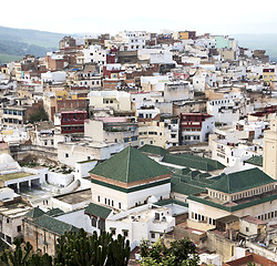 Image showing constructions from high in the       village    morocco africa f