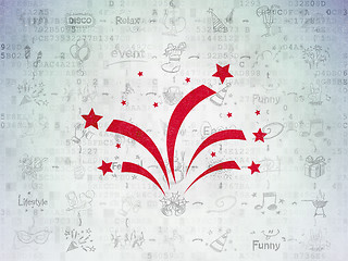 Image showing Holiday concept: Fireworks on Digital Paper background