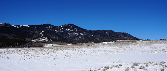 Image showing Mountains with snow in winter