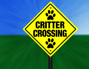 Image showing Critter Crossing Graphi Street Sign