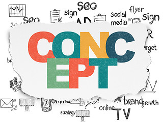Image showing Advertising concept: Concept on Torn Paper background