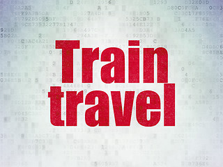 Image showing Travel concept: Train Travel on Digital Paper background