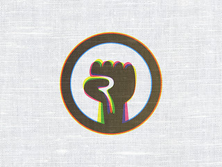 Image showing Political concept: Uprising on fabric texture background