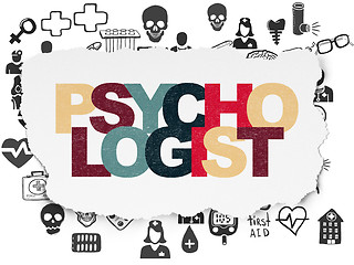 Image showing Medicine concept: Psychologist on Torn Paper background