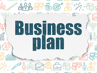 Image showing Business concept: Business Plan on Torn Paper background