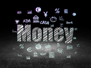 Image showing Money concept: Money in grunge dark room