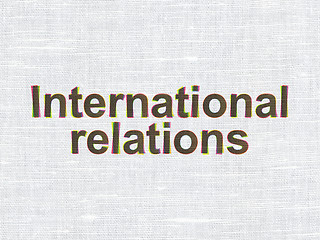 Image showing Politics concept: International Relations on fabric texture background