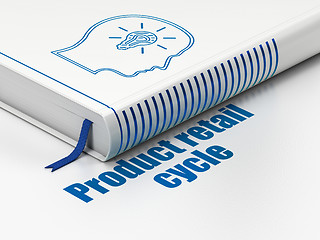 Image showing Marketing concept: book Head With Lightbulb, Product retail Cycle on white background