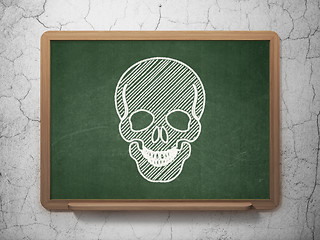 Image showing Healthcare concept: Scull on chalkboard background