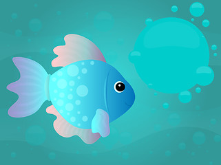 Image showing Cartoon Fish Underwater