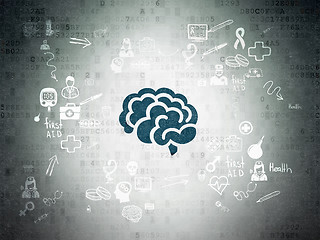 Image showing Medicine concept: Brain on Digital Paper background