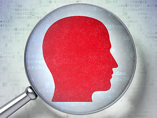 Image showing Finance concept: Head with optical glass on digital background