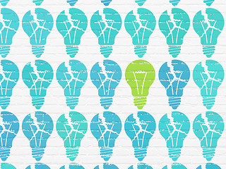 Image showing Business concept: light bulb icon on wall background