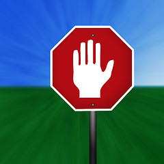 Image showing Graphic Warning Hand Sign