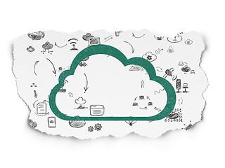 Image showing Cloud computing concept: Cloud on Torn Paper background