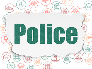 Image showing Law concept: Police on Torn Paper background