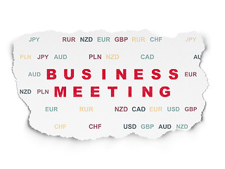 Image showing Business concept: Business Meeting on Torn Paper background