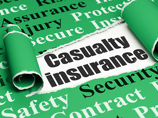 Image showing Insurance concept: black text Casualty Insurance under the piece of  torn paper