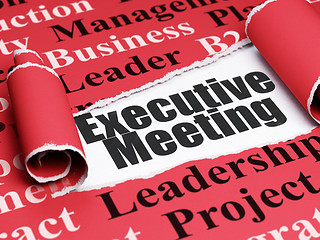 Image showing Business concept: black text Executive Meeting under the piece of  torn paper