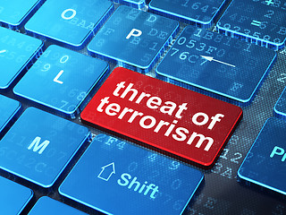 Image showing Political concept: Threat Of Terrorism on computer keyboard background