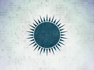 Image showing Tourism concept: Sun on Digital Paper background