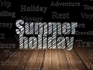 Image showing Vacation concept: Summer Holiday in grunge dark room