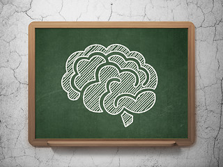 Image showing Science concept: Brain on chalkboard background