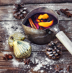 Image showing Mulled wine Christmas drink