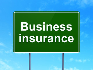 Image showing Insurance concept: Business Insurance on road sign background