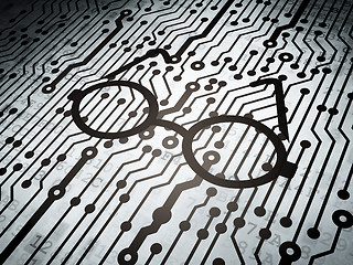 Image showing Science concept: circuit board with Glasses