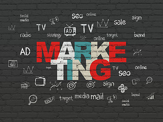 Image showing Advertising concept: Marketing on wall background