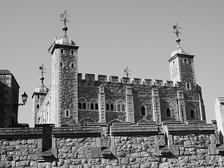 Image showing Black and white Tower of London