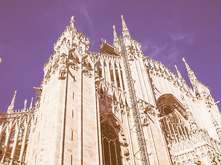 Image showing Retro looking Milan Cathedral