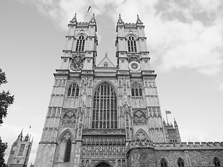 Image showing Black and white Westminster Abbey in London