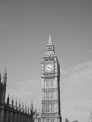 Image showing Black and white Big Ben in London