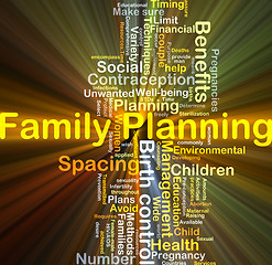 Image showing Family planning background concept glowing