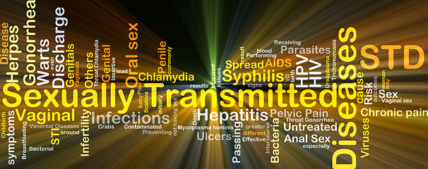 Image showing Sexually transmitted disease STD background concept glowing