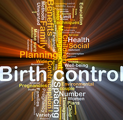 Image showing Birth control background concept glowing