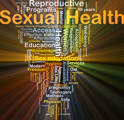 Image showing Sexual health background concept glowing