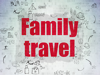 Image showing Vacation concept: Family Travel on Digital Paper background