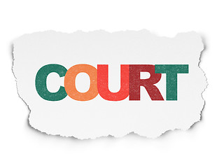 Image showing Law concept: Court on Torn Paper background