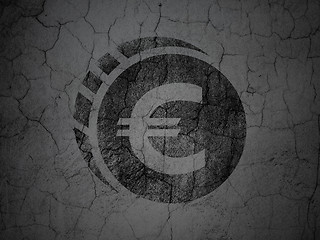 Image showing Money concept: Euro Coin on grunge wall background