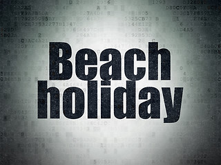 Image showing Tourism concept: Beach Holiday on Digital Paper background